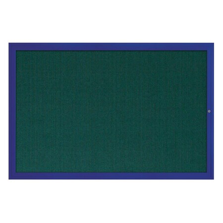 United Visual Products Slim Enclosed Corkboard, 24"x36", Gold Alum Frame/Apricot UVEB2436-GOLD-APRICOT